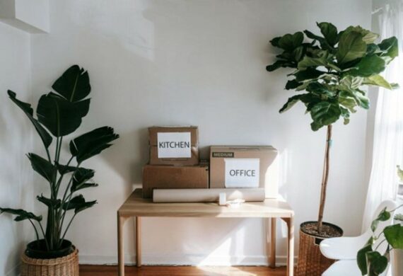 Boxes on a table.